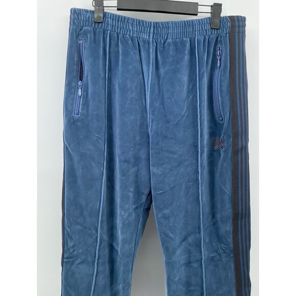 NEEDLES Men's Blue Velour Side-Striped Pull-On Straight-Leg Track Pants SZ M - Picture 3 of 11